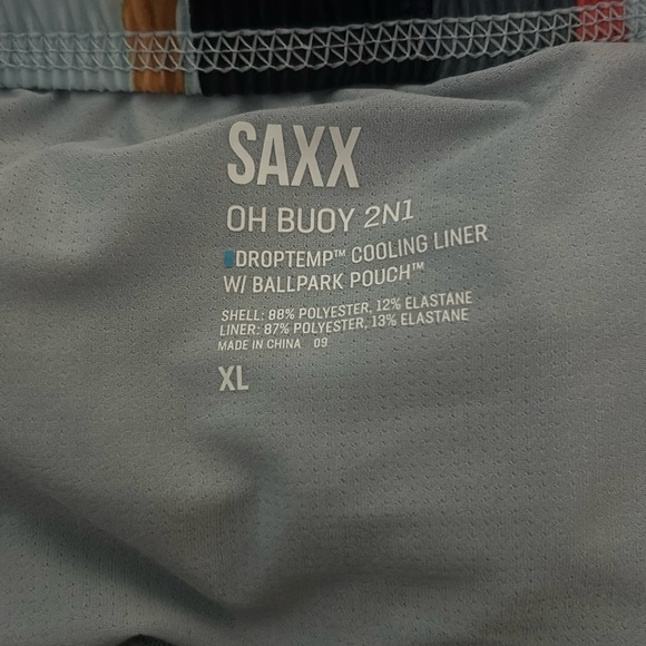 Saxx Oh Buoy 5” 2N1 DropTemp Cooling Liner Ballpark Pouch Swim Trunks Shorts NWT - Picture 8 of 10